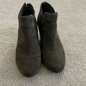 Report army green wedge bootie